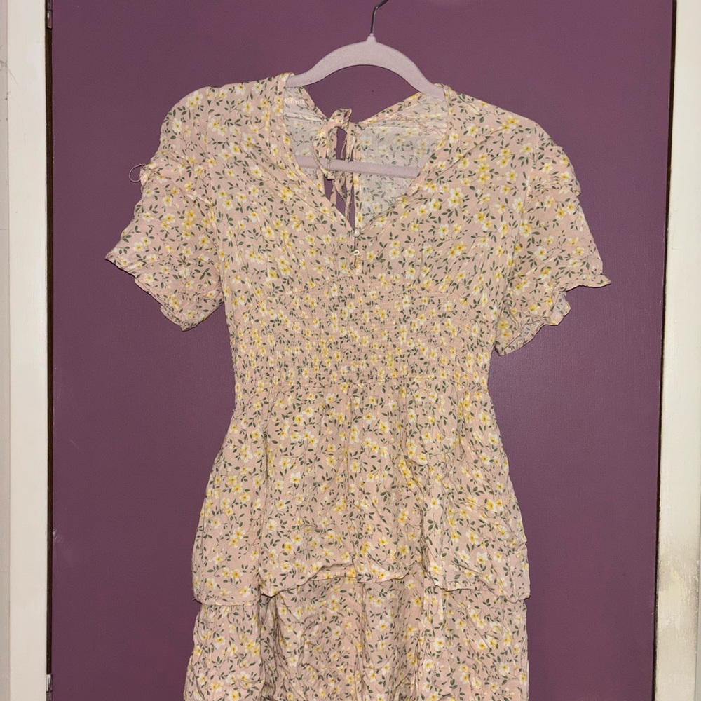 SHEIN Pastel Floral Smocked Top